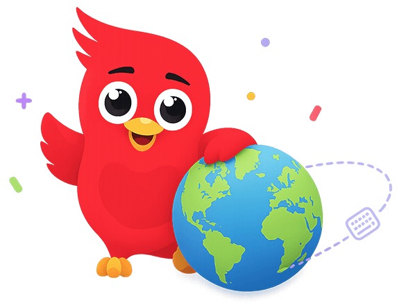 Maskot Ned s glóbem
